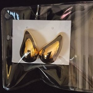 Large gold teardrop earrings